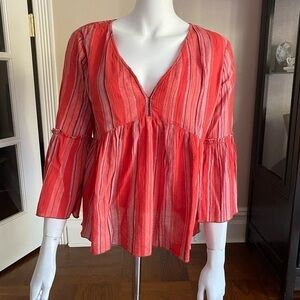 Cute Orange Boho Style Top